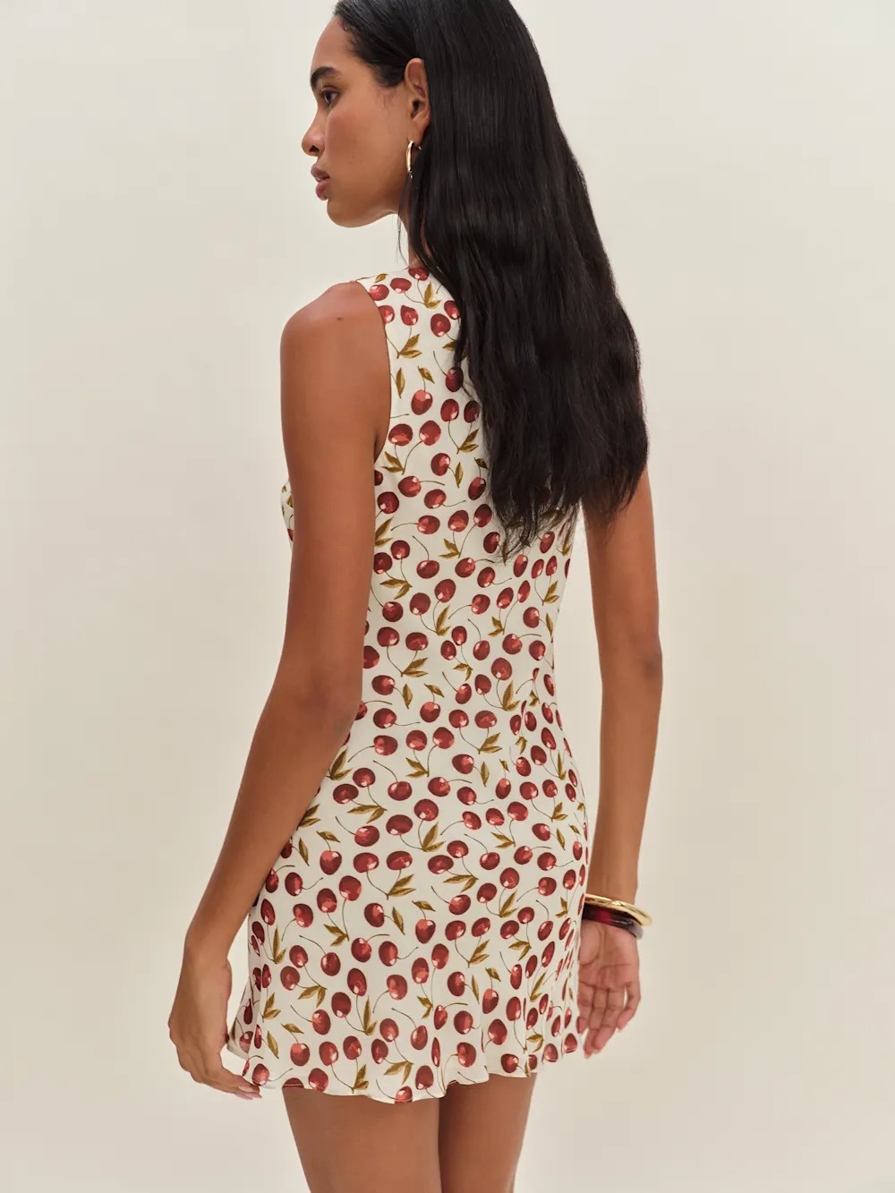 NWT Reformation Dale Dress XS Cheesecake Cherry Print Mini Cottagecore Coquette - Picture 4 of 16